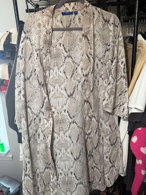 Apt. 9 Neutral Snake Print Kimono Cardigan